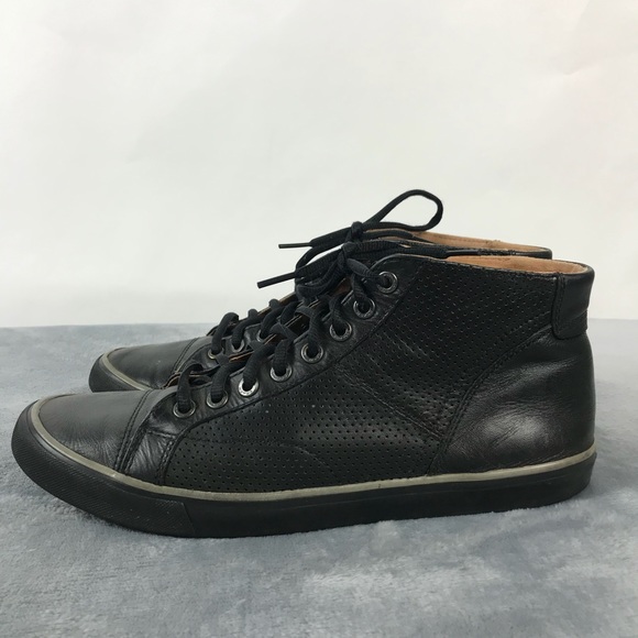 mens black leather high tops